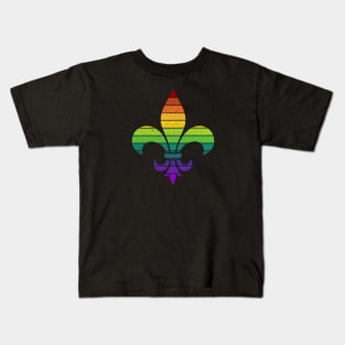 Rainbow Gay Pride Fleur De Lis Kids T-Shirt